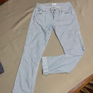 Hudson pin striped cropped jeans